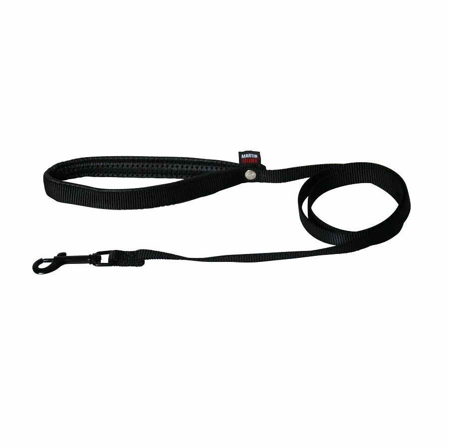 Martin Sellier Laisse Nylon Noir 16 Mm / 120 Cm