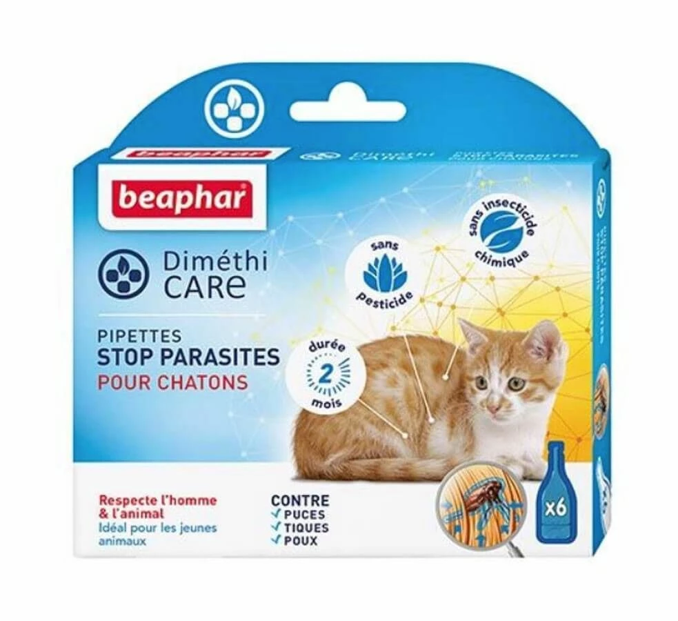 Beaphar Diméthicare Stop Parasites 6 Pipettes Pour Chatons