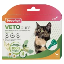 Beaphar VETOpure Pipettes Répulsives Antiparasitaires Chat X3