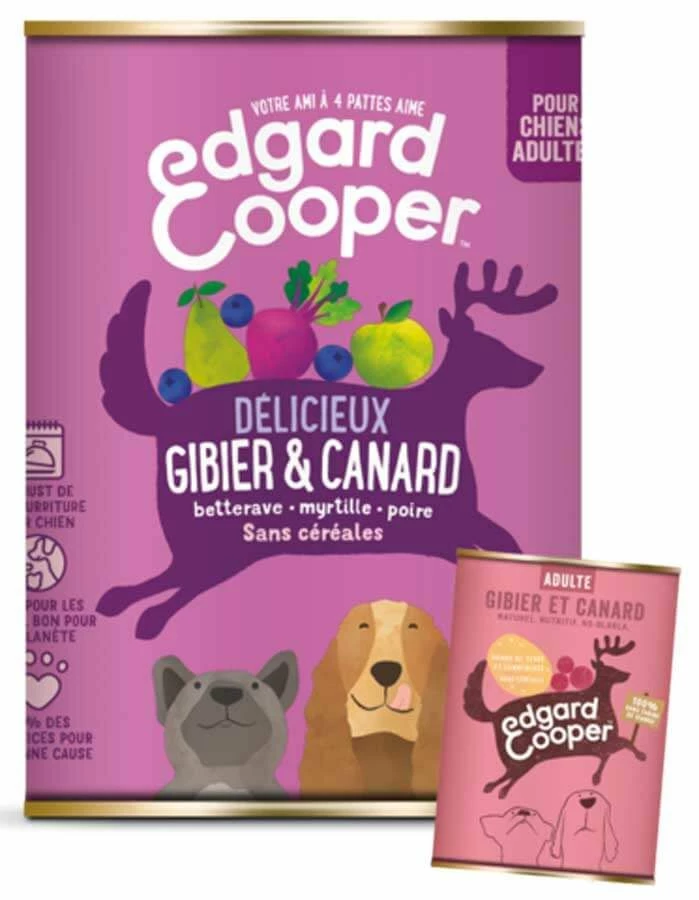 Edgard & Cooper Boite Gibier Et Canard Chien Adulte 6 X 400 G – Image 3
