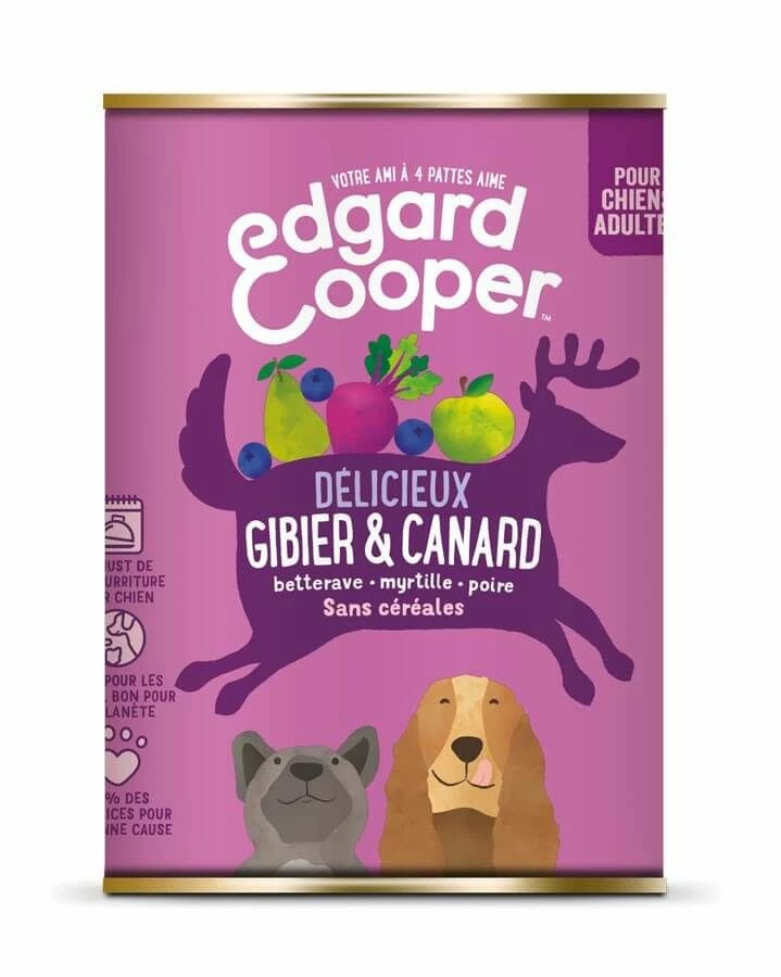 Edgard & Cooper Boite Gibier Et Canard Chien Adulte 6 X 400 G