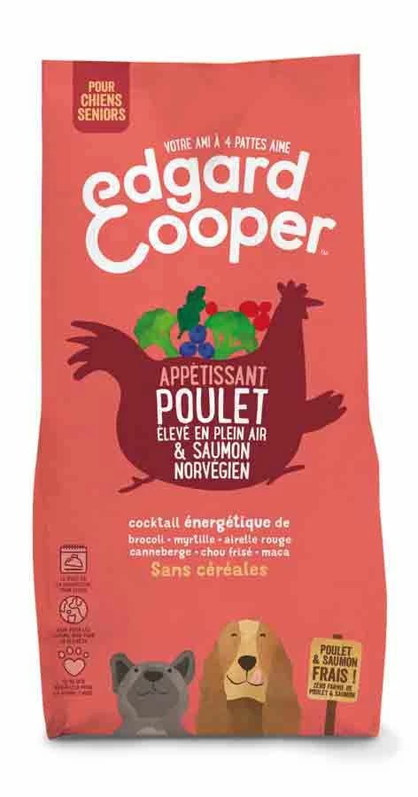 Edgard & Cooper Poulet Frais & Saumon Sans Céréales Grand Chien Senior 12 Kg