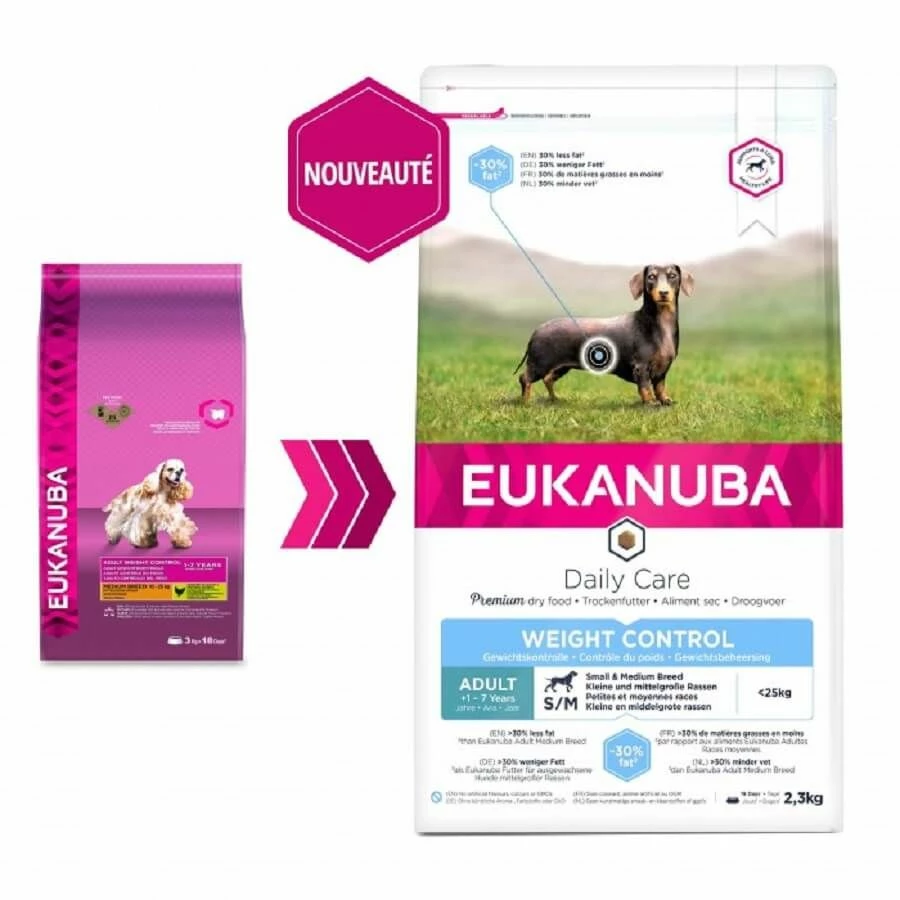 Eukanuba Daily Care Adult Overweight Petite Et Moyenne Race Poulet 12 Kg – Image 2