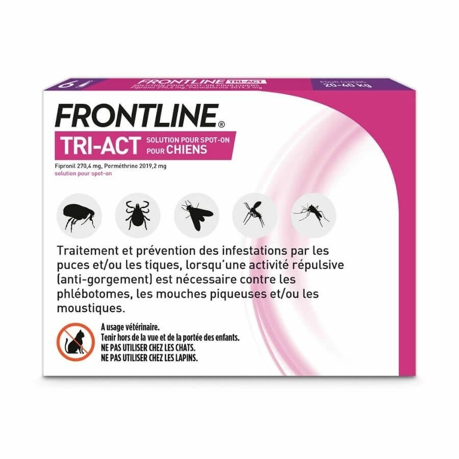 Frontline Tri Act Spot On Grand Chien 20 - 40 Kg 6 Pipettes – Image 2