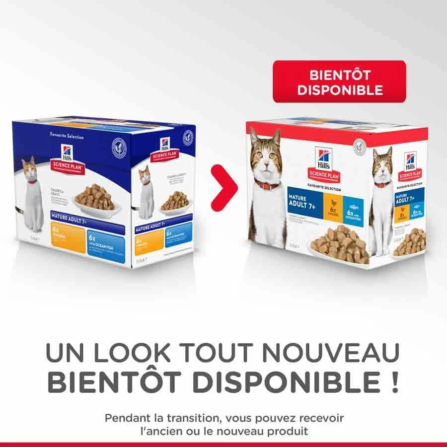 Hill's Science Plan Hill's Science Plan Feline Mature Adult 7+ Pack Mixte Sachets 12 X 85 Grs – Image 5