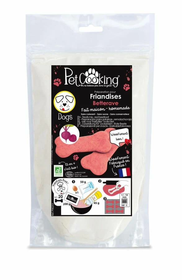 PetCooking Préparation Friandises Biscuits Betterave Pour Chien 200 G