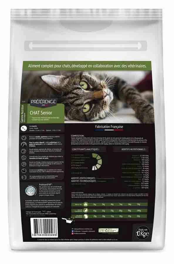 Préférence Croquettes Chat Senior 10 Kg
