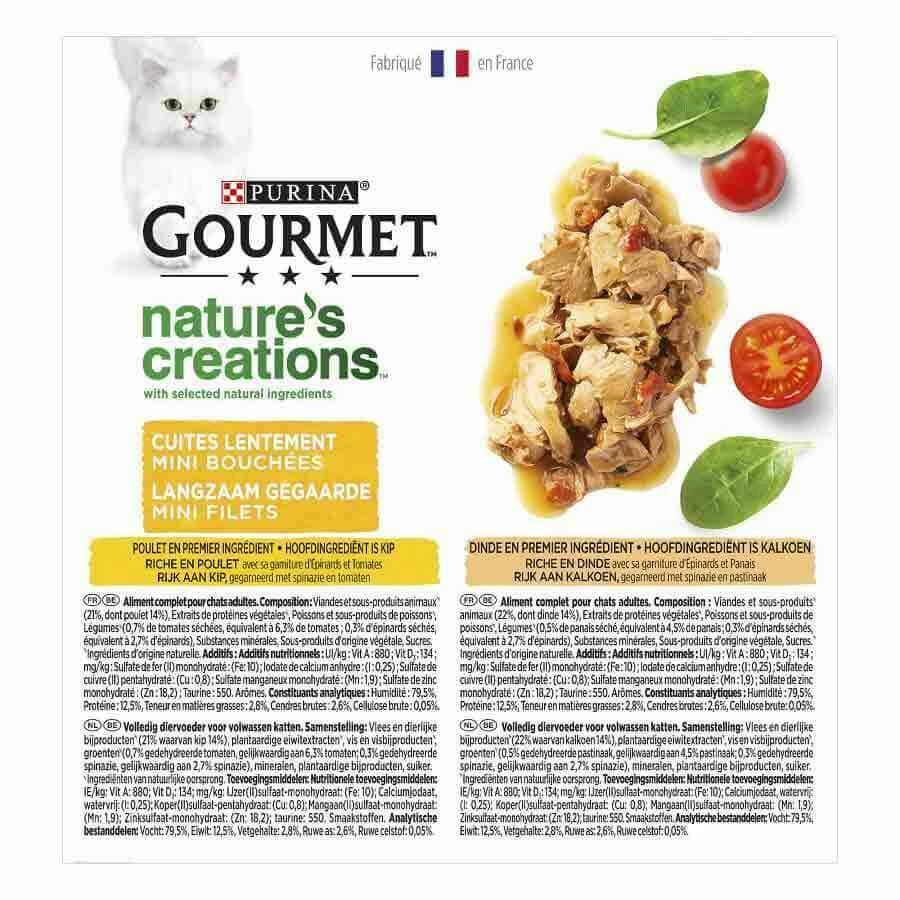 Purina Gourmet Nature's Creation Chat Poulet Dinde 8 X 85 G – Image 2