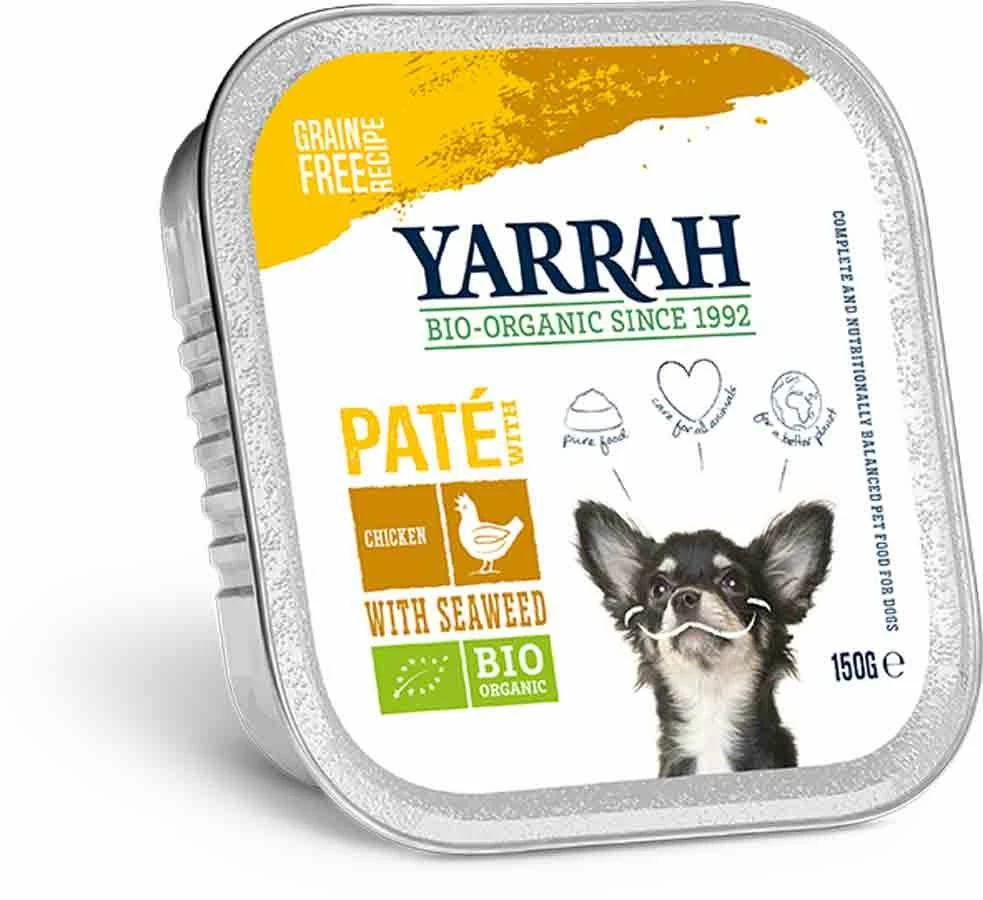 Yarrah Bio Pâté De Poulet Et Aux Algues Marines Pour Chien 12 X 150 G – Image 2