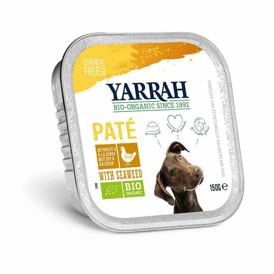 Yarrah Bio Pâté De Poulet Et Aux Algues Marines Pour Chien 12 X 150 G